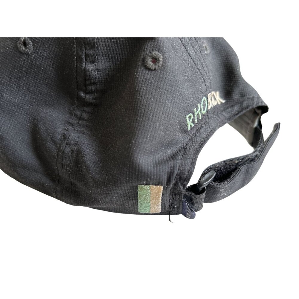 Rhoback Crave Performance Golf Cap Black Poly White Stitch Logo Adult Strapback - Picture 7 of 9